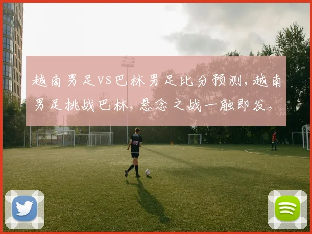 越南男足vs巴林男足比分预测,越南男足挑战巴林,悬念之战一触即发,谁能笑到最后